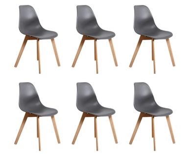 Esszimmerstühle KITO – Set mit 6 Esstischstühlen – Grau