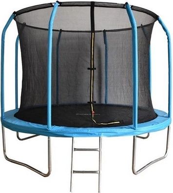 Trampolin - 305 cm - mit Sicherheitsnetz und Leiter - blau