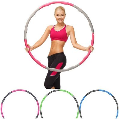 Hula Hoop Fitness Reifen für Erwachsen Bauchtrainer 8 Teile - Rosa - Blau - Grün