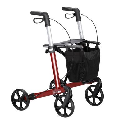 Russka Rollator Vital Classic rot faltbar leicht Leichtgewicht 54cm 62cm 150 kg