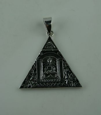 Sterling Silber Anhänger oxidiert Illuminati Amulett
