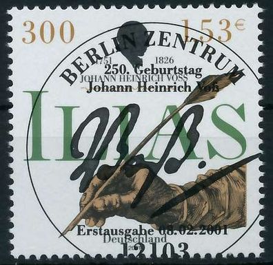 BRD BUND 2001 Nr 2170 ESST zentrisch gestempelt X636E12