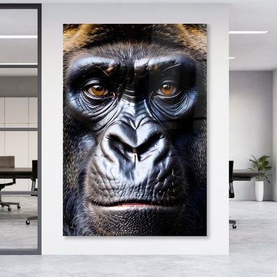 Gorilla Leinwandbild Wandbild Tier Poster , Acrylglas + Aluminium