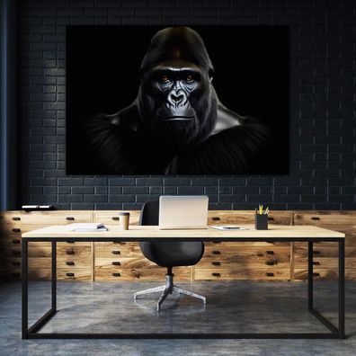 Elegant gekleideter Gorilla Leinwandbild Wandbild Tier Poster Acrylglas + Aluminium