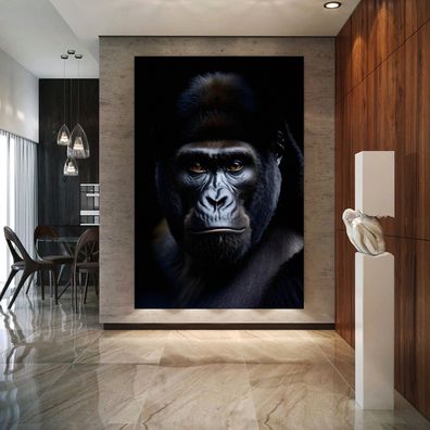 Gorilla Gekleideter Elegant Leinwandbild Wandbild Tier Acrylglas + Aluminium , poster