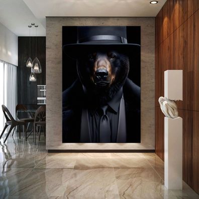 Wandbild Leinwandbild tragen Tier gekleideter Elegant Poster , Acrylglas + Aluminium