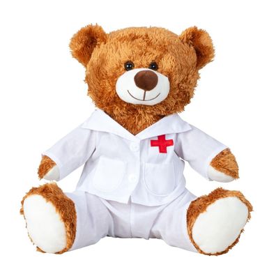 Teddybär Doktor 33 cm braun Arzt Kittel