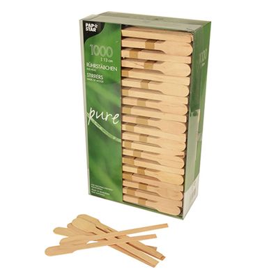 Papstar Rührstäbchen Holz pure 13 cm 1000 Stück