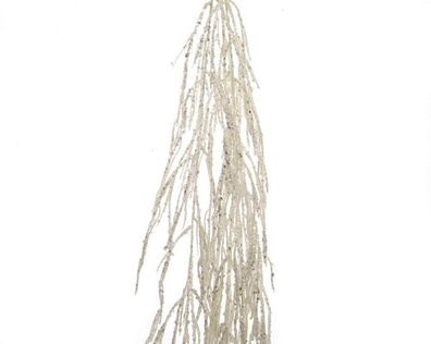 Kunstzweig Kunstbusch weiß Zweig Busch mit Glitter