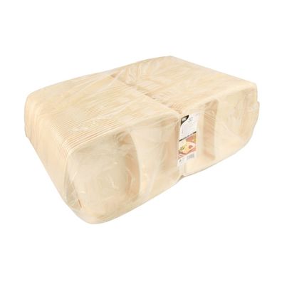 Papstar Menüboxen mit Deckel 2-geteilt 22 x 28,5cm beige laminiert 50 Stück