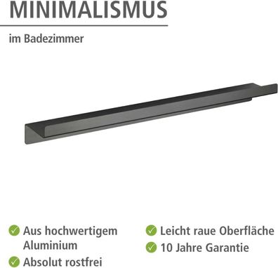 WENKO Maxiablage Montella - Ablage zum Schrauben, rostfrei, Aluminium, Anthrazit