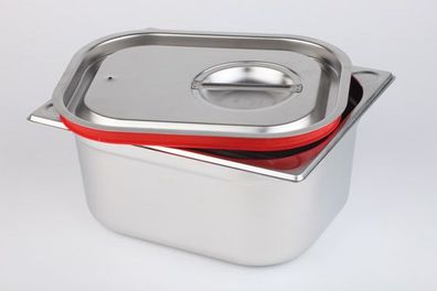 Assheuer und Pott Deckel Gastroniomie Behälter roter Silikondichtung