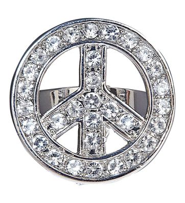 Peace Ring mit Strass