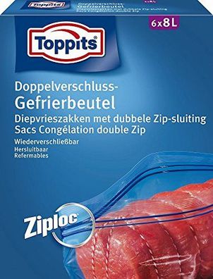 Toppits Doppel-Zip Gefrierbeutel Maxi 8 Liter