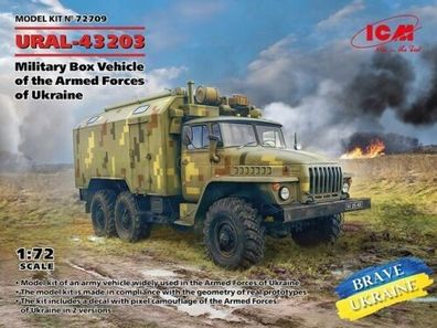 ICM Ural-43203 Military Box Vehicle Ukraine 72709 Armed Forces 3312709 Bausatz