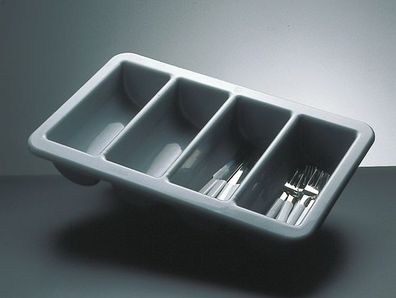 Assheuer und Pott Besteckkasten aus Kunststoff Grau Stapelbar