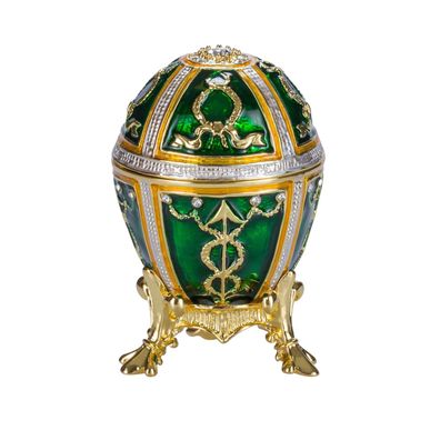 Fabergé-Ei Rosenknospen/ Schmuckkästchen 6 cm grün