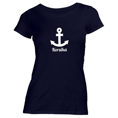 Damen T-Shirt Anker Korsika
