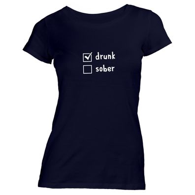 Damen T-Shirt Checkbox drunk or sober