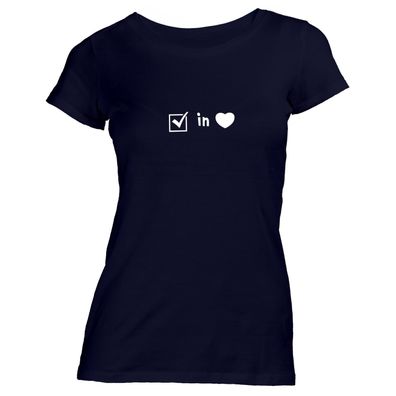 Damen T-Shirt Checkbox in Love