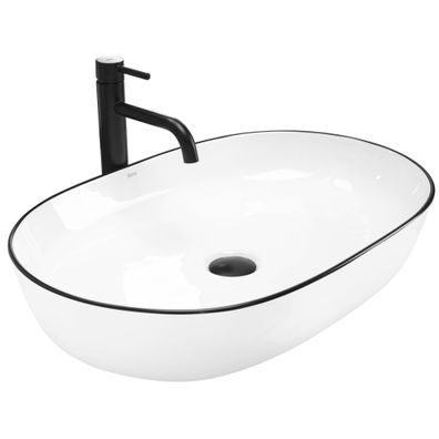 Rea Aufsatzwaschbecken Cleo White Black Edge