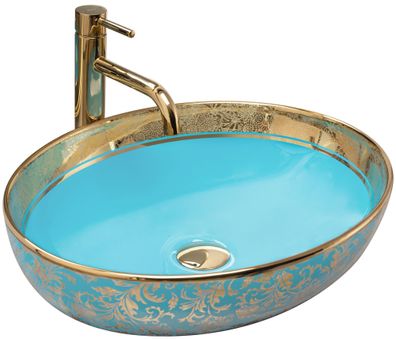 Rea Aufsatzwaschbecken Margot Gold/ Light Blue