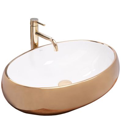 Rea Aufsatzwaschbecken Melania White/ Gold