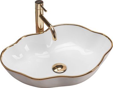 Rea Aufsatzwaschbecken Pearl Gold Edge