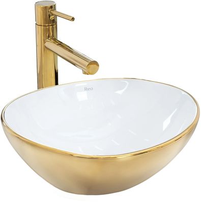 Rea Aufsatzwaschbecken Sofia Mini Gold / White Shiny