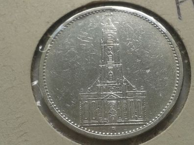 5 Reichsmark 1934 A Drittes Reich Garnisonskirche o.D. Swastika HK Silbermünze