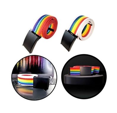 Bunte Regenbogen Gürtel Mehrfarbig 110cm 120cm 130cm 140cm LGBT Trans Lesbisch Gay