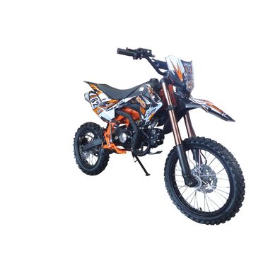 125cc Dirtbike Cross Pitbike Crossbike KXD 609 17/14 Zoll Lichtmaske Orange
