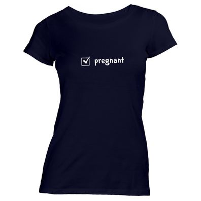 Damen T-Shirt Checkbox Pregnant