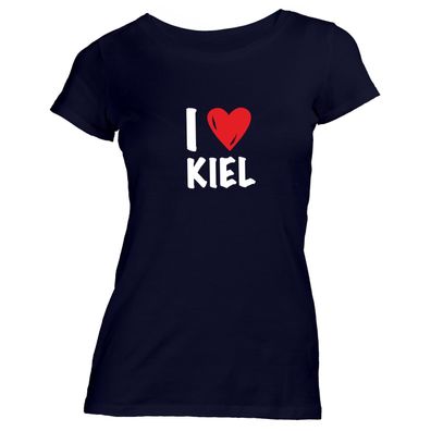 Damen T-Shirt I love Kiel