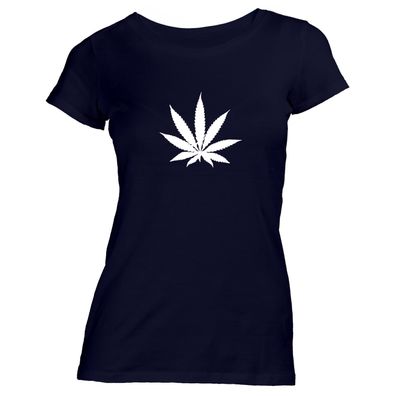 Damen T-Shirt Hanfblatt Weed