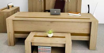 Designer Brauner Schreibtisch Luxus Büro Möbel Arbeitszimmer Modern
