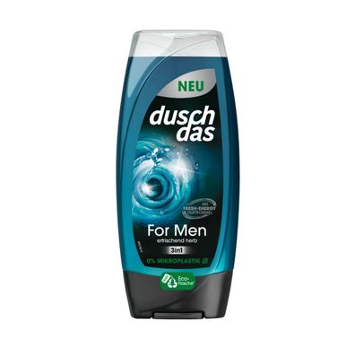Duschdas for Men 3 in 1 Duschgel und Shampoo erfrischend herb 225 ml