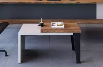 Moderner Zweifarbiger Couchtisch Luxus Beistelltisch Büro Holzmöbel