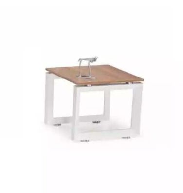 Moderner Weiß-Brauner Couchtisch Holzmöbel Exklusives Design Büro Möbel
