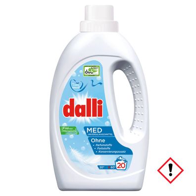 Dalli Med Flüssigwaschmittel 20 Waschladungen ohne Farbstoffe 1100ml