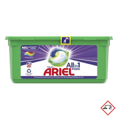 Ariel All in 1 Pods Colorwaschmittel mit Farbschutz 30 Waschladungen