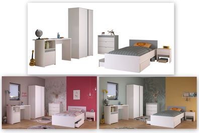 Parisot Hochbett Pirouette 21 Weiß/Grau oder Rosa 90x200 cm