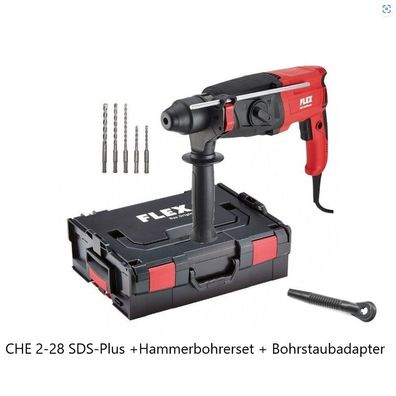 Flex CHE 2-28 SDS-Plus Bohrhammer + 5-teiliges Bohrerset + Bohrmehladapter # 531030