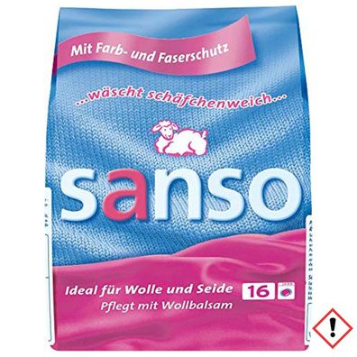 Sanso Wollwaschmittel pulver für Wolle und empfindliche Stoffe 16WL