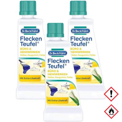 Dr Beckmann Fleckenteufel Büro und Heimwerken Flasche 50ml 3er Pack
