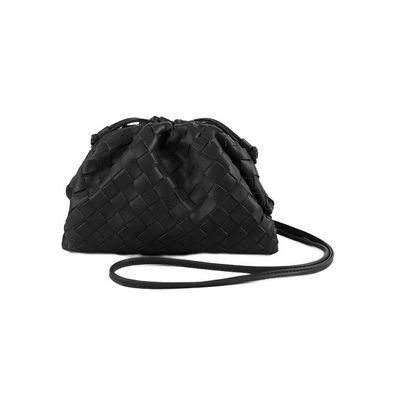 Pu Woven Bag Satchel Cloud Mini Leather Clutch Bag