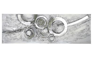 Gilde Gemälde "Circles" mit Aluminium-Elementen, handbemalt L= 2,0 cm B= 150,0 cm ...