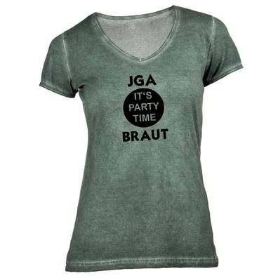 Damen T-Shirt V-Ausschnitt Braut - It's Partytime