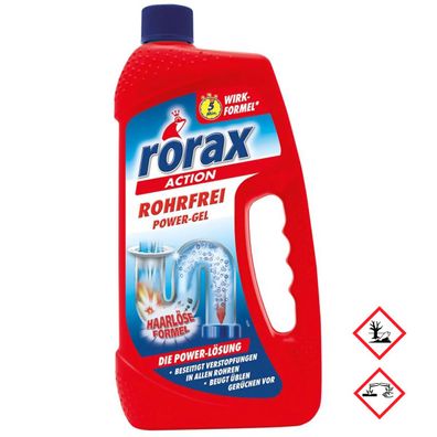 Rorax Rohrfrei Power Gel Abflußreiniger bekämpft Gerüche 1000 ml