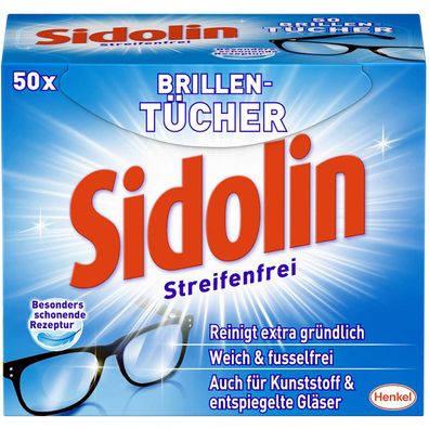 Sidolin Brillenputztücher Besonders schonend 100 Stück 2er Pack